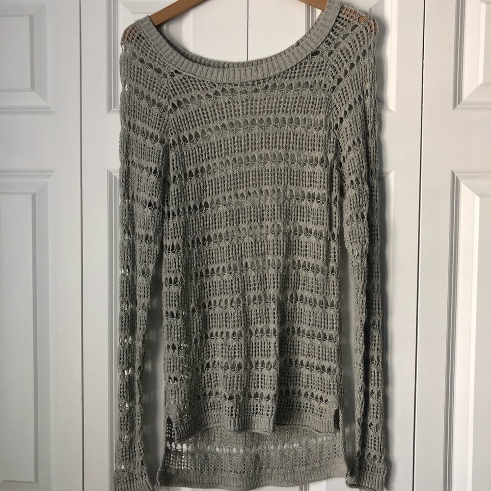 Gray knit sweater
